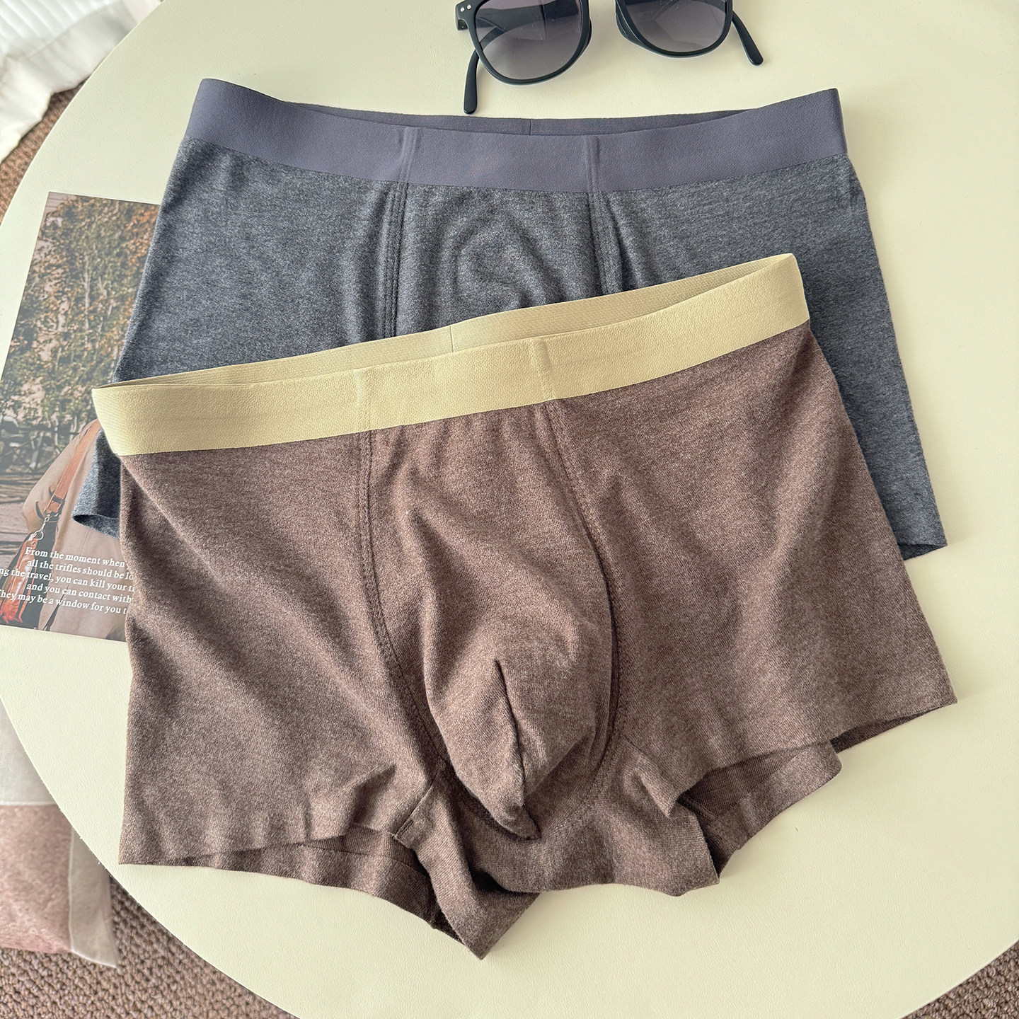 好温暖~男士新秋冬磨毛内裤平角发热暖和无痕四角裤10A纯棉抗菌裆,淘宝优惠券,粉丝福利购,淘宝优惠卷