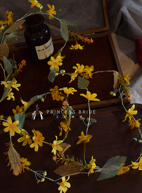 黄紫红色藤蔓花长条装饰花晨袍