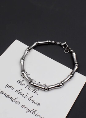 小众设计高级感钛钢竹节拼接手链