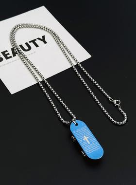 王一博同款滑板车吊坠项链男士