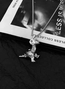 卡通机器恐龙项链男女卫衣链配饰