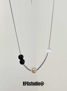 姜涩琪同款不对称猫眼石项链男女