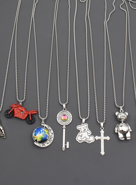 长款嘻哈项链小众痞帅潮牌毛衣链