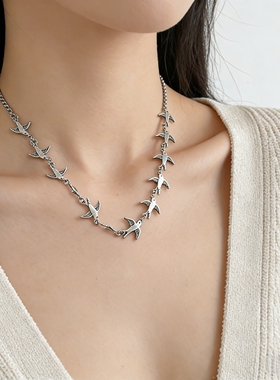 荒野中的飞鸟项链男女潮ins小众