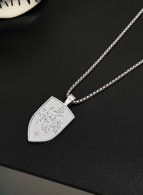 天使骑士盾牌项链男士潮牌嘻哈