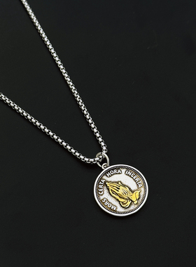 王嘉尔同款祈祷之手项链男女潮流