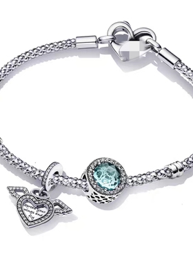 潘家手链女纯银蓝色系闪耀星河套装风格送女友情人节生日礼物