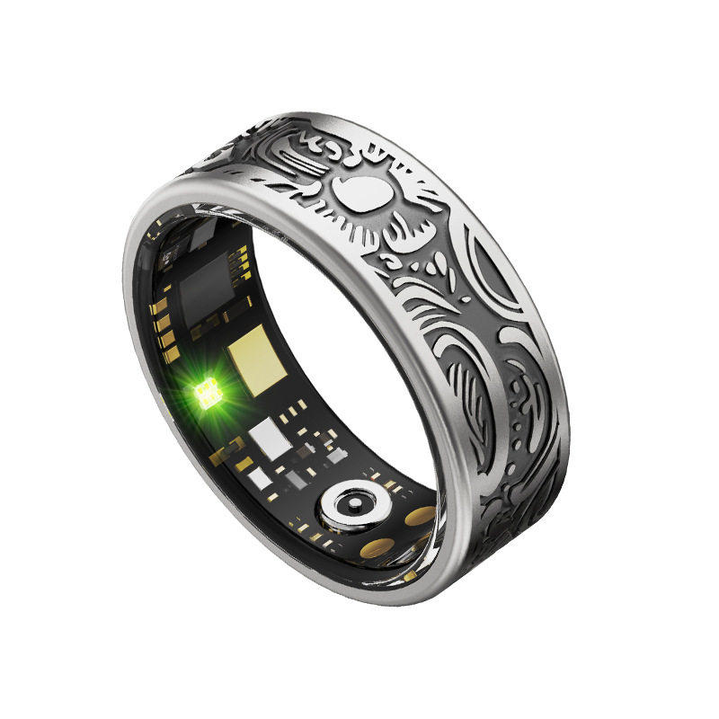Cross-border new smart ring heart rate blood oxygen health monitoring pedometer sports Bluetooth retro style personalization
