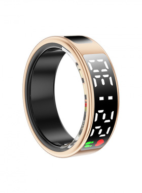 新款智能戒指带显示屏触摸翻页智能指环心率血氧睡眠戒指多功能