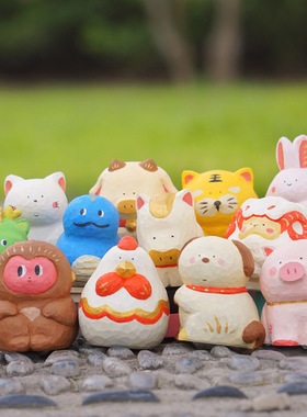 大美术馆十二生肖摆件猪兔猴牛属相龙年生日礼品桌面手办车载