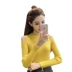 Áo mới 2019 thời trang nữ lệch vai áo len mỏng cổ tròn áo len dài tay áo len thủy triều - Vòng cổ áo len