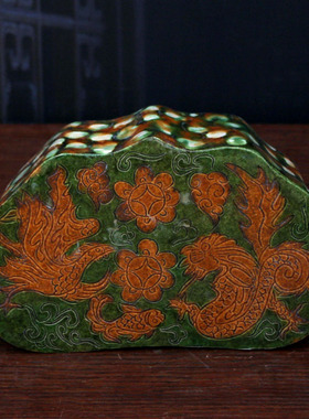 仿古做旧陶瓷枕头复古唐代龙凤枕古董古玩收藏品