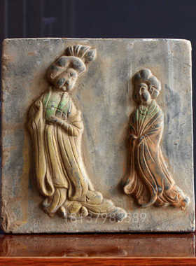 汉代宴乐图画像砖仿古陶器砖雕壁画复古收藏艺术品古建装饰老物件