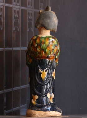 洛阳唐三彩仿古彩绘仕女胖妞陶俑家居摆件陶瓷工艺品送礼收藏礼物