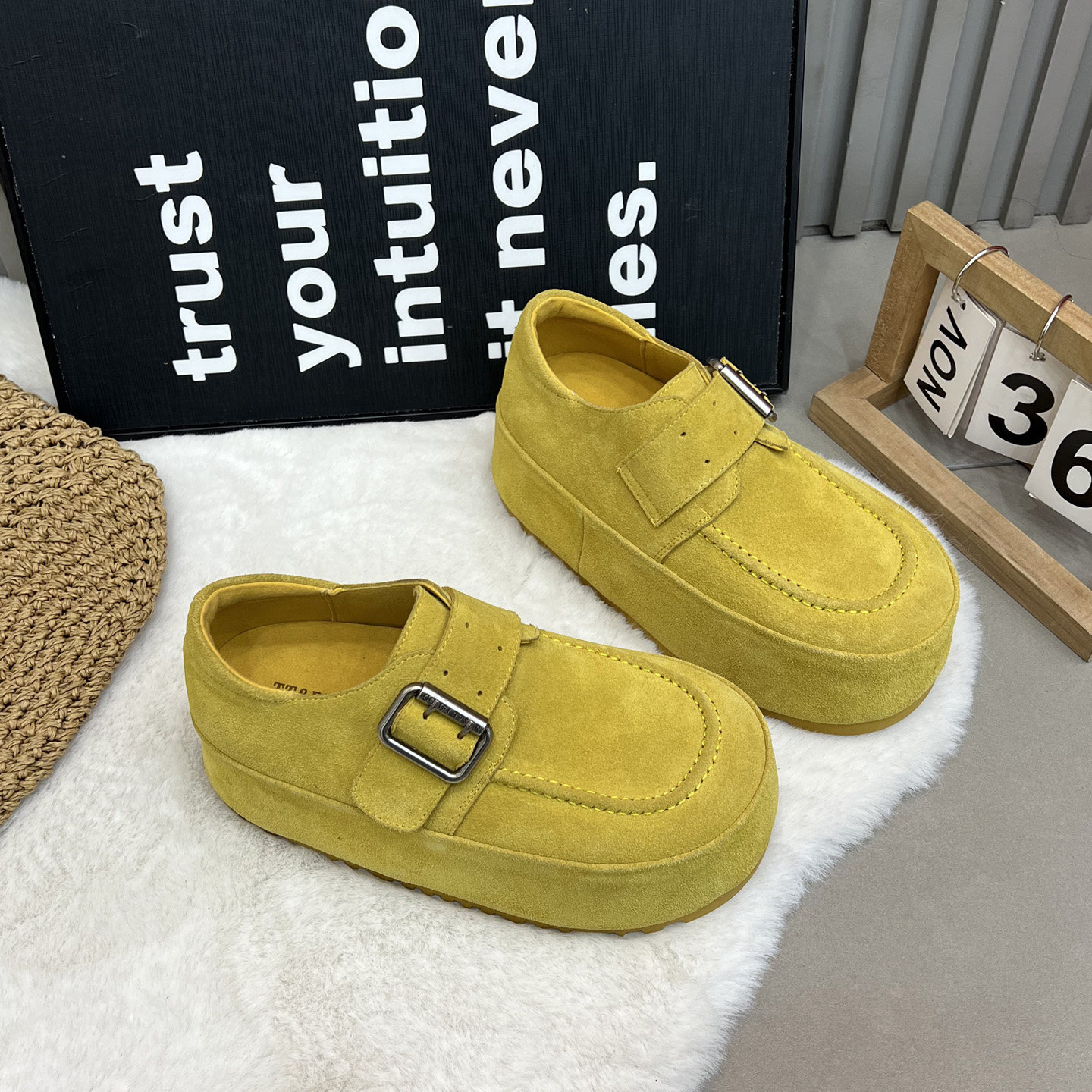 欧洲站时尚丑萌面包鞋勃肯鞋磨砂皮复古扣乐福鞋女厚底休闲豆豆鞋,淘宝优惠券,粉丝福利购,淘宝优惠卷