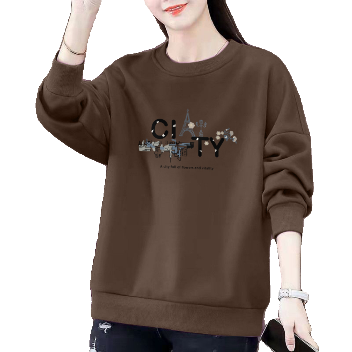 出口清仓纯棉加绒保暖卫衣女秋冬季加厚显瘦气质大码宽松洋气上衣,淘宝优惠券,粉丝福利购,淘宝优惠卷