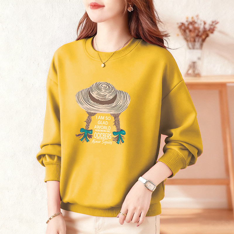 专柜品牌外贸纯棉100%休闲百搭长袖卫衣胖mm显瘦遮肚子秋冬上衣女,淘宝优惠券,粉丝福利购,淘宝优惠卷