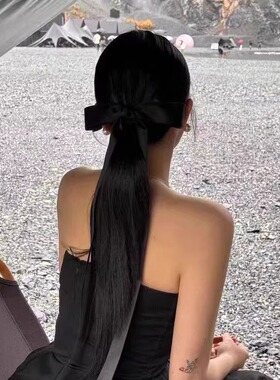 仙美超长飘带蝴蝶结发饰发夹顶夹法式少女丝带发卡后脑勺头饰发带