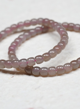 万紫千红总是春。 高冰烟紫和田玉红紫直切6乘5毫米手链串女