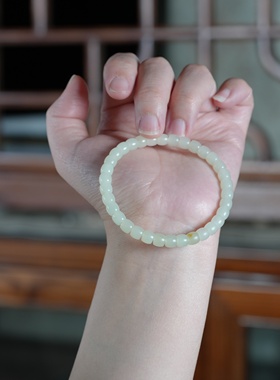 孤品，此时情绪此时天。新疆籽料6乘5直切手链串女1985像一支手镯