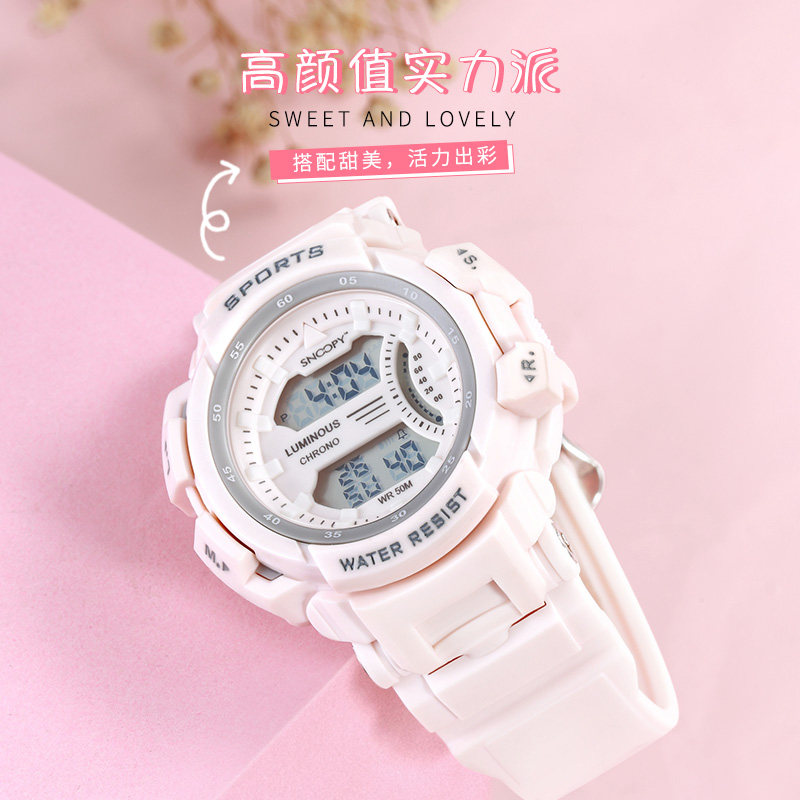 snoopy女孩学生男女生防水电子表 snoopy手表国产腕表