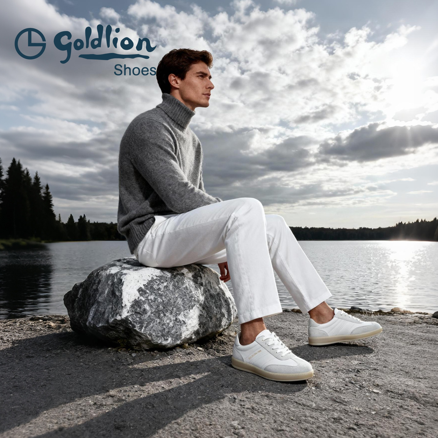 金利来男鞋2026春季新款白色德训鞋真皮百搭系带运动休闲板鞋男士,淘宝优惠券,粉丝福利购,淘宝优惠卷