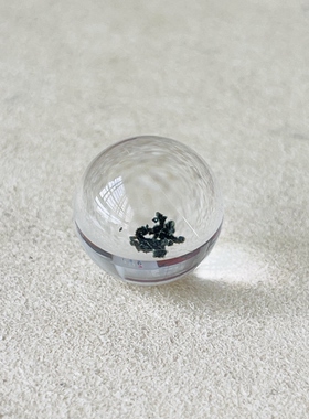 全包裹 （内含天然绿幽灵与发晶共生体）纯天然幽灵发晶单珠17mm