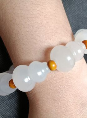 天然阿富汗葫芦玉手链男女款福禄双全玉手串珠宝手饰