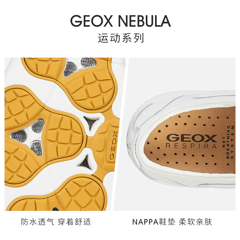 GEOX杰欧适男鞋经典款NEBULA休闲鞋运动鞋系带舒适板鞋男U948FA B-图3