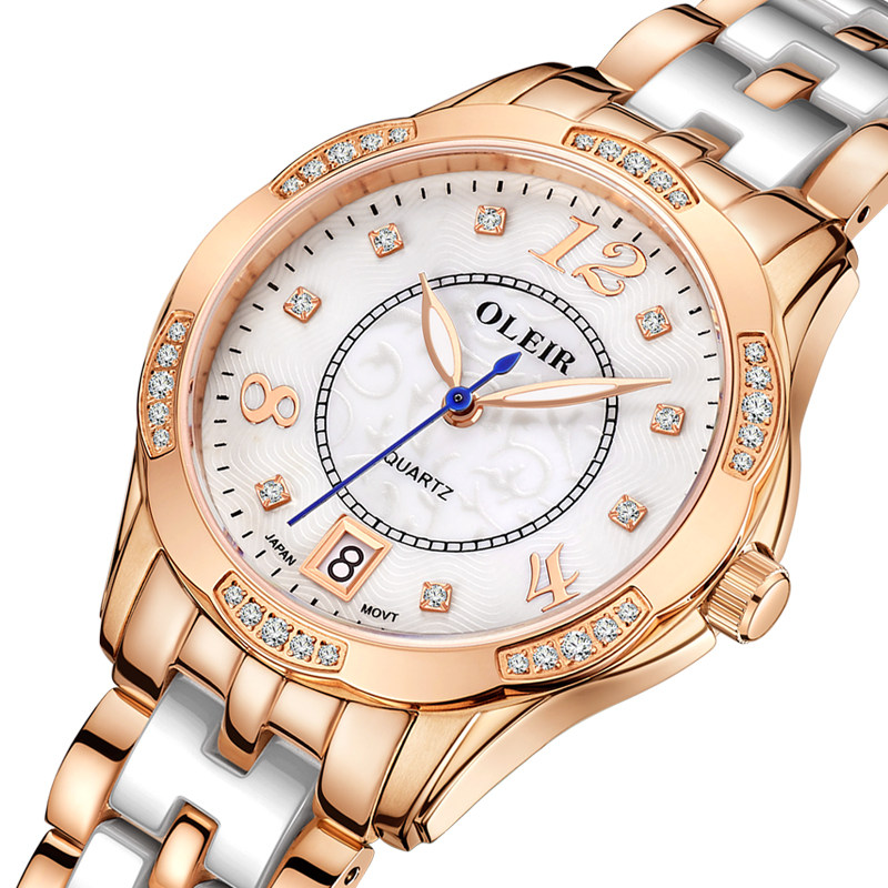 女正品表陶瓷表女款钢带简约女表 欧雷亚国产腕表