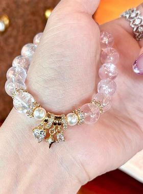 粉手链女轻奢小众高级感手串2025新款叠戴设计感精致招桃花手饰