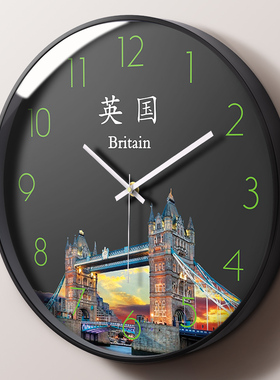 个性世界时间钟表挂钟客厅创意现代时钟石英挂表酒店宾馆大堂墙钟