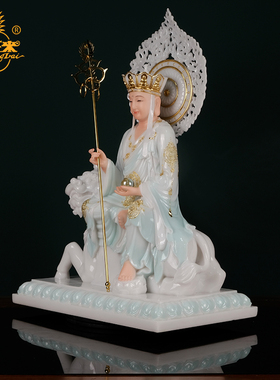 金旺来谛听地藏王菩萨汉白玉神像