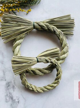 注连绳花环日式和风稻草圈正月花资DIY新年挂饰花店资材