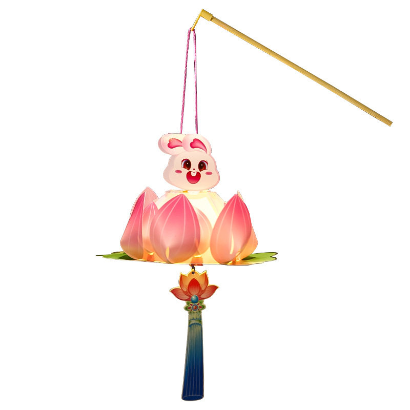 中秋节灯笼儿童手提古风兔子莲花灯挂饰 幼儿园亲子手工diy材料包,淘宝优惠券,粉丝福利购,淘宝优惠卷