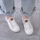 Large size women's shoes, low top round toe casual canvas shoes