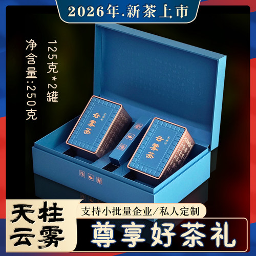 2026新茶上市天柱云雾野生茶天柱山毛毛月弦月茶叶特级绿茶礼盒装 - 图0