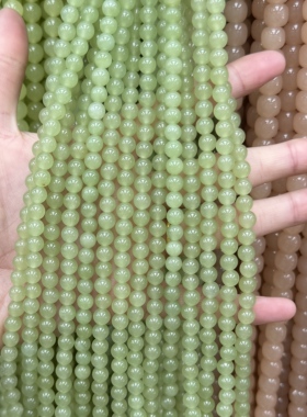 晴水和田玉玉髓圆珠老型竹节算盘