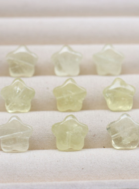 天然15mm柠檬黄水晶五角星散珠