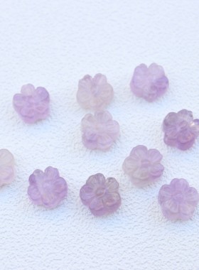 天然紫水晶五福梅花散珠diy手链