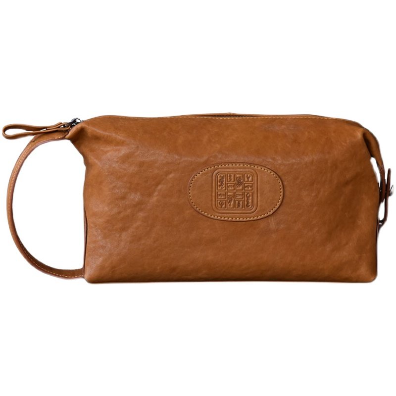 二十四街 复古潮流款 中国风男士牛皮手拿包真皮手包大容量手拎包,淘宝优惠券,粉丝福利购,淘宝优惠卷