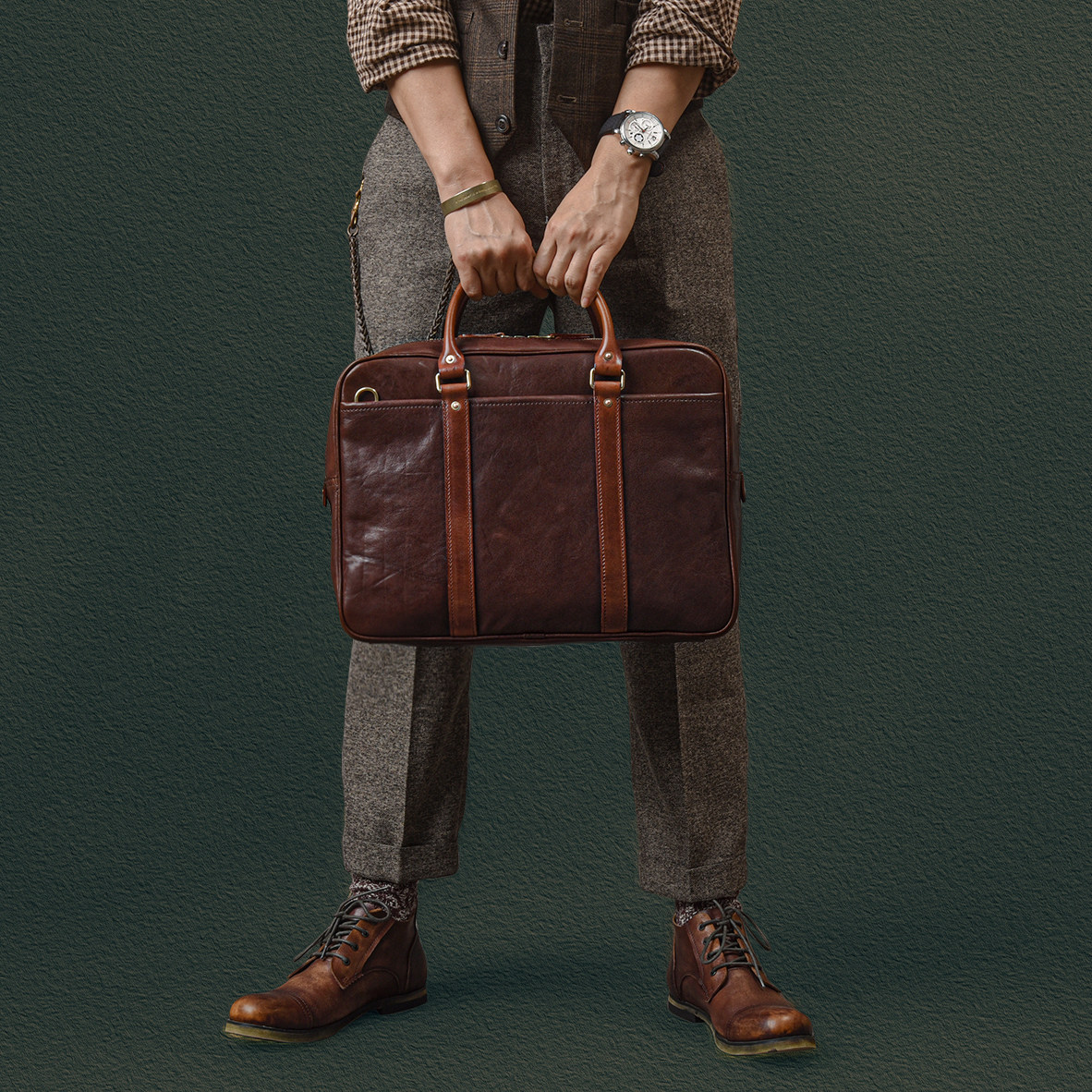 二十四街  进口重油植鞣牛皮公文包纯铜五金真皮复古风手提公务包,淘宝优惠券,粉丝福利购,淘宝优惠卷