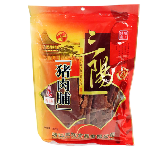 包邮靖江特产猪肉脯三阳原味猪肉脯香辣牛肉脯250g付片小碎实惠装 - 图1
