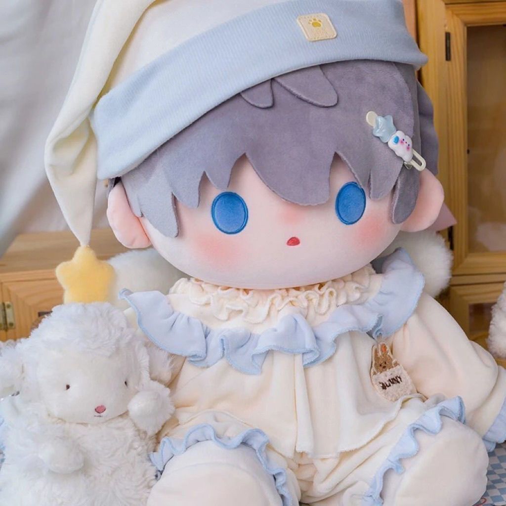 40cm舒蕾娃衣毛绒棉花娃娃睡衣坐姿一番无属性公仔玩偶替换服春秋 - 图3
