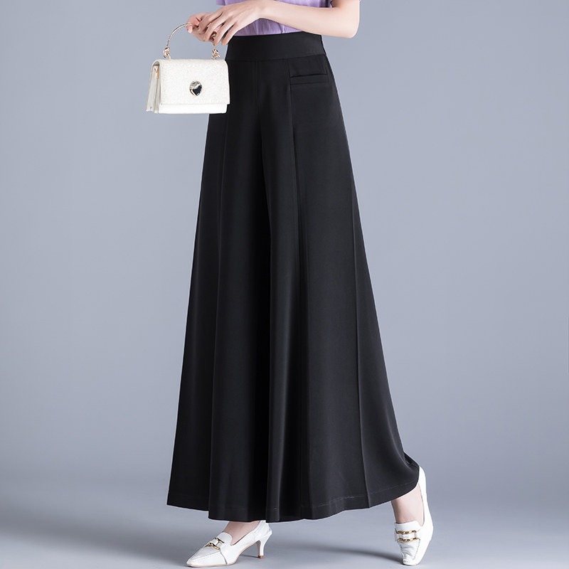 新款春秋高腰大脚荷叶裙裤顺滑女裤 众爱之美服饰休闲裤