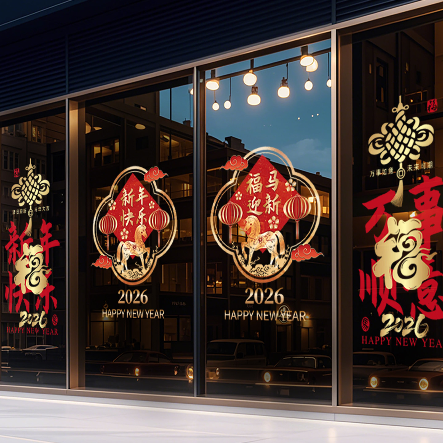春节装饰橱窗玻璃门贴装饰墙贴2026新年春节马年福字窗花贴纸新年,淘宝优惠券,粉丝福利购,淘宝优惠卷