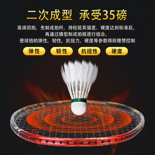 尤迪曼高端羽毛球拍WOVEN乌纹编织全碳素超轻60T进攻型单拍职业级 - 图2