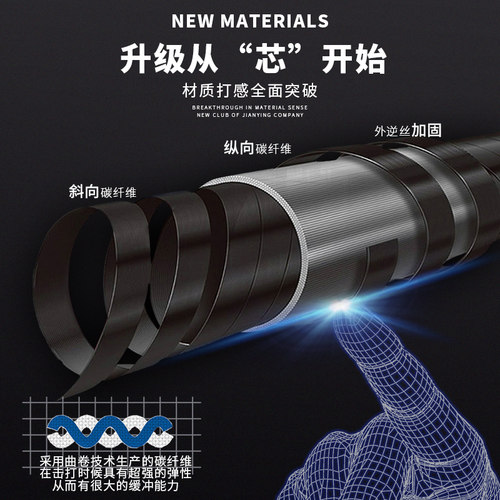 健英英锋黑科技碳纤维九球台球杆桌美式大头分体黑8八12.5mmYF-M1 - 图1