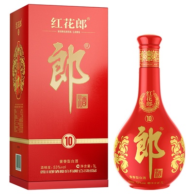 475！红花郎·10酱香53度1L+普郎200ml