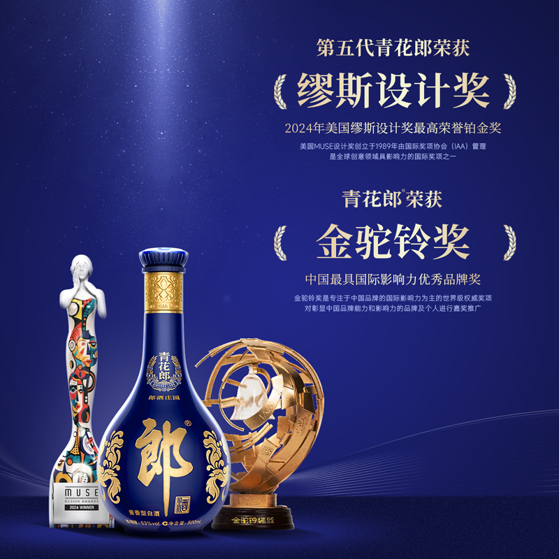 [年货专享价]郎酒第五代青花郎酱香型白酒53度 500mL单瓶